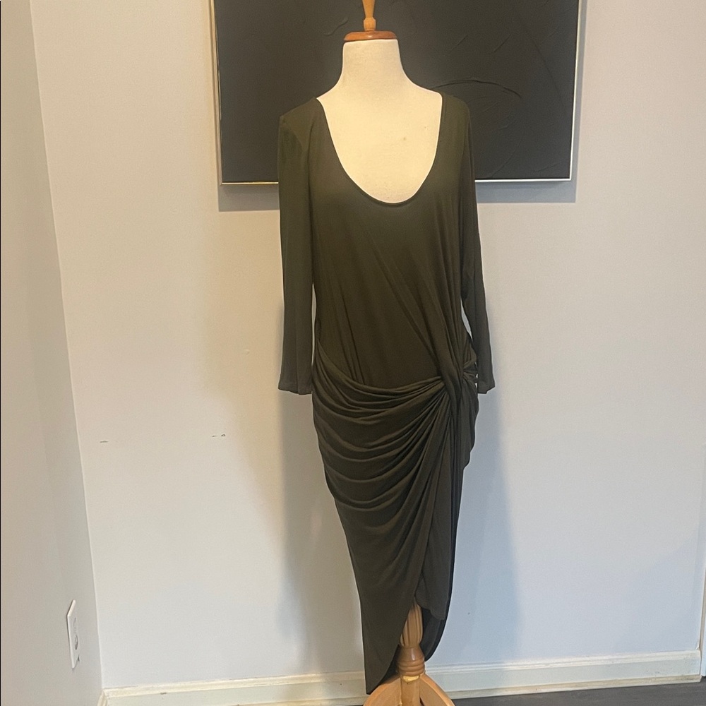 The Vanity Room Olive Long Sleeve Dress